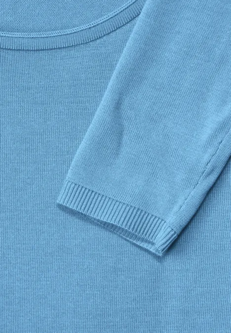 U-Boot Ausschnitt Pullover gentle blue