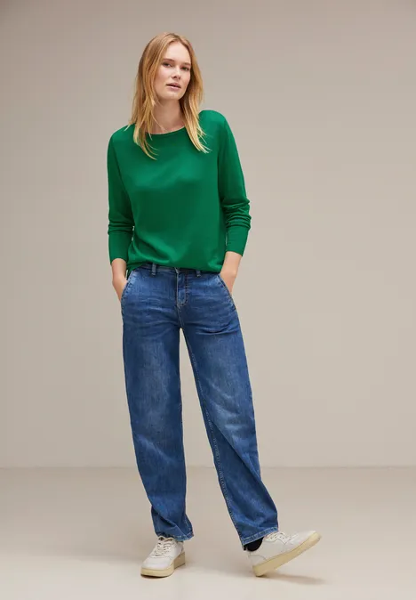 U-Boot Ausschnitt Pullover fresh spring green