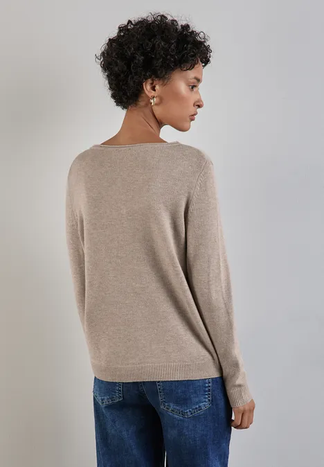Strickpullover warm taupe mel.