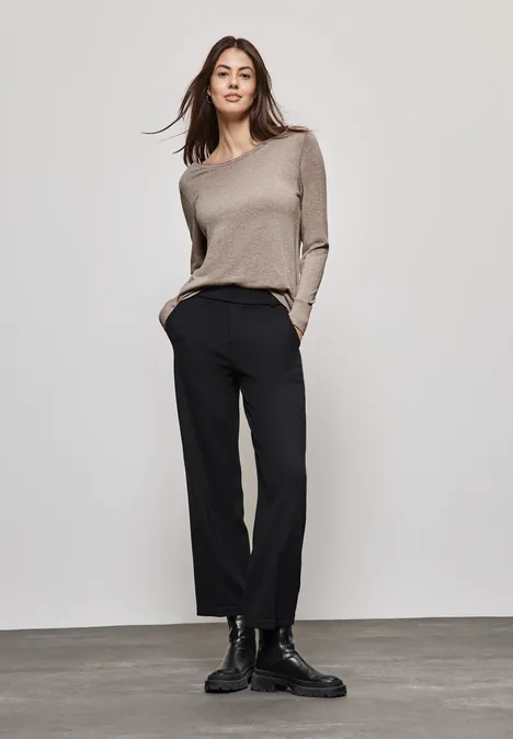 Basic Pullover warm taupe mel.
