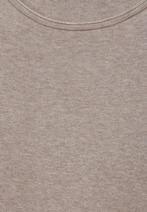 Basic Pullover warm taupe mel.