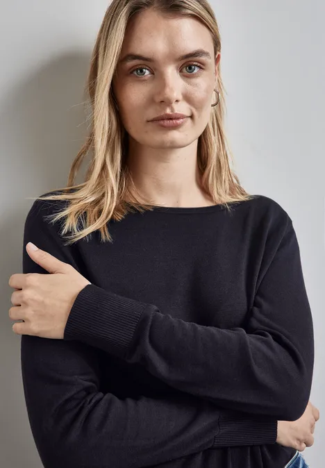 Basic Pullover deep tint blue