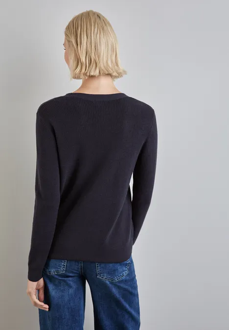 Basic Pullover deep tint blue