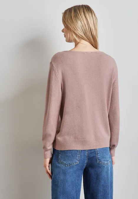Melange-Look Pullover rosewood pink melange