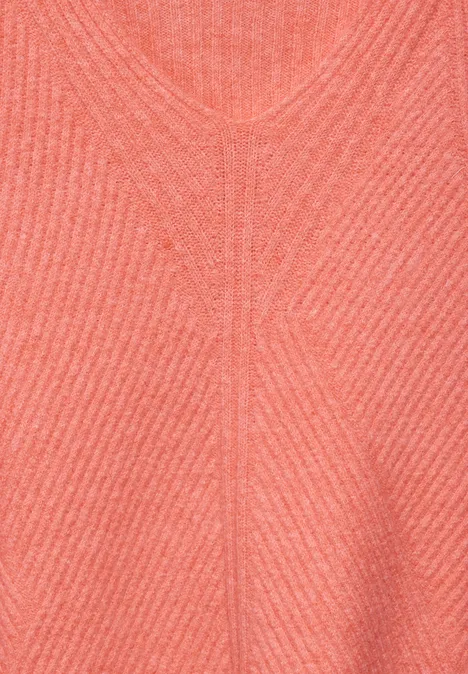 Strukturpullover peachwood orange melange