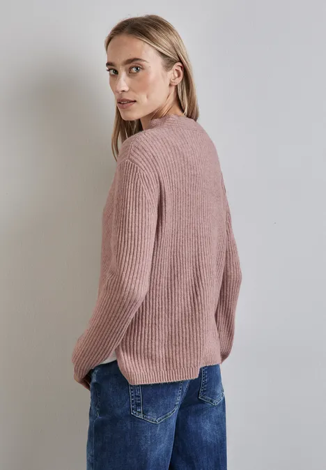 Strukturpullover rosewood pink melange