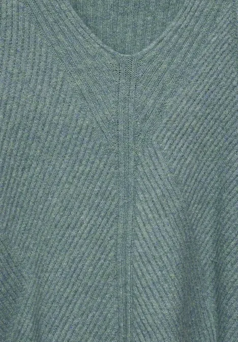 Strukturpullover steelwood blue melange