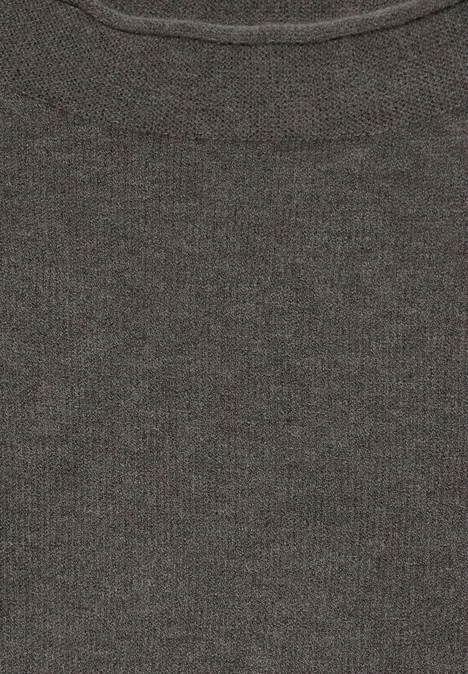 Pullover mit gerolltem Saum smokey walnut brown melange