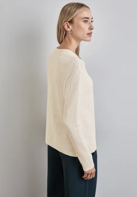 Strukturpullover oak beige melange