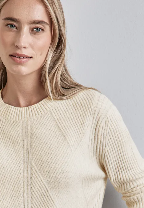 Strukturpullover oak beige melange