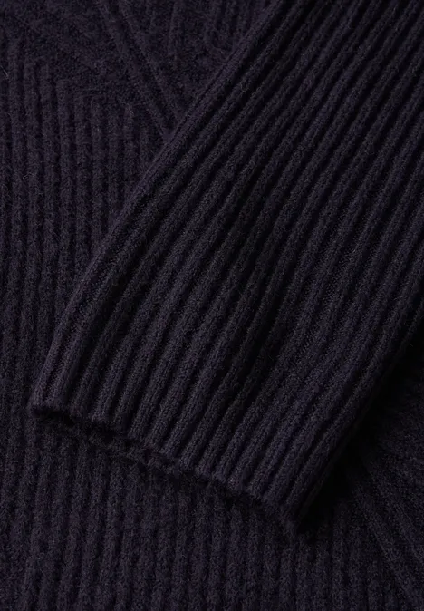 Struktur-Pullover deep tint blue