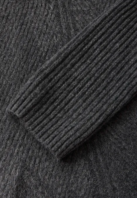 Struktur-Pullover gravel grey mel.