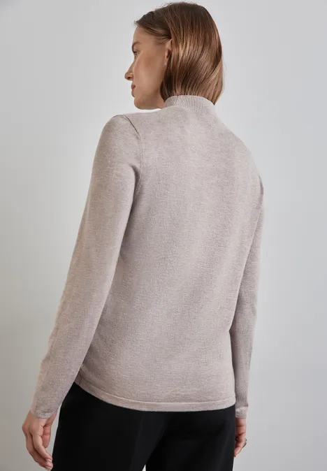 Basic Rollkragen-Pullover mocha beige mel.