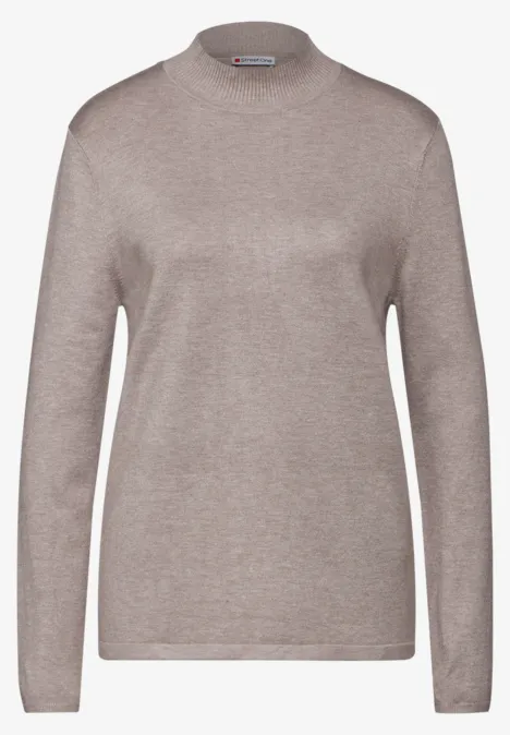 Basic Rollkragen-Pullover mocha beige mel.