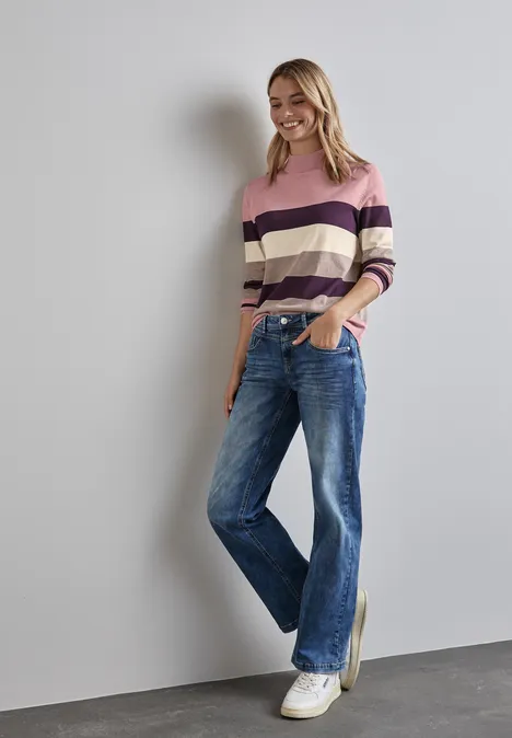 Gestreifter Pullover petal rose mel.