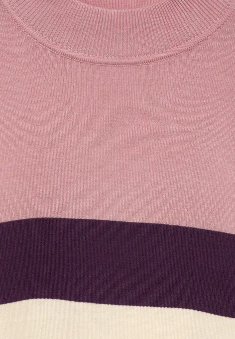 Gestreifter Pullover petal rose mel.
