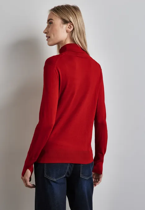 Basic Rollkragen-Pullover autumn red