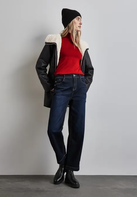 Basic Rollkragen-Pullover autumn red