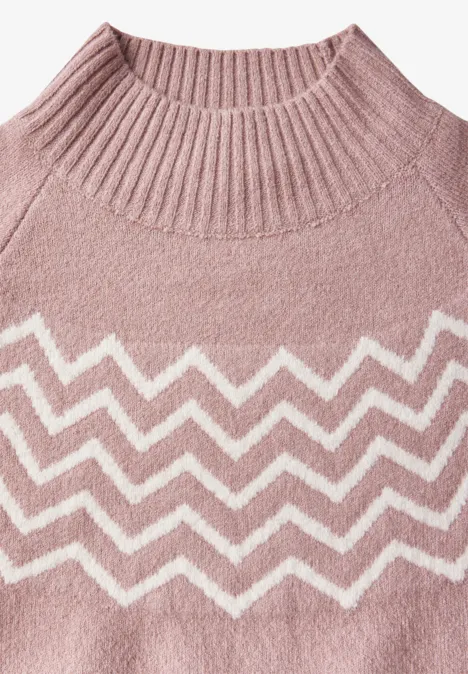 Pullover mit Stehkragen rosewood pink melange