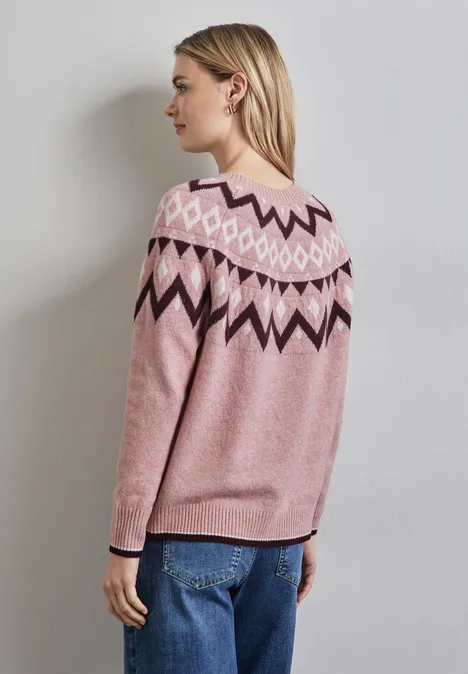 Pullover im Norweger-Stil petal rose mel.