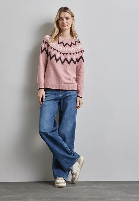 Pullover im Norweger-Stil petal rose mel.