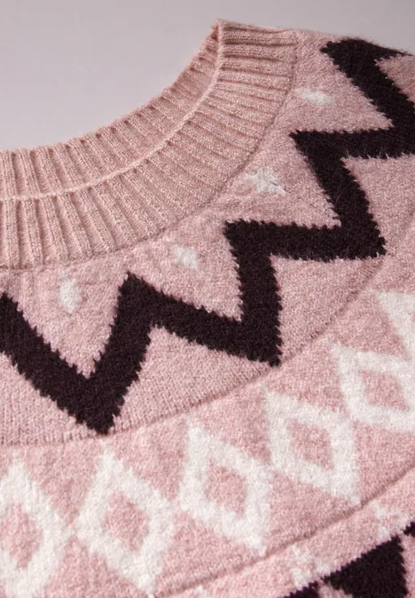 Pullover im Norweger-Stil petal rose mel.