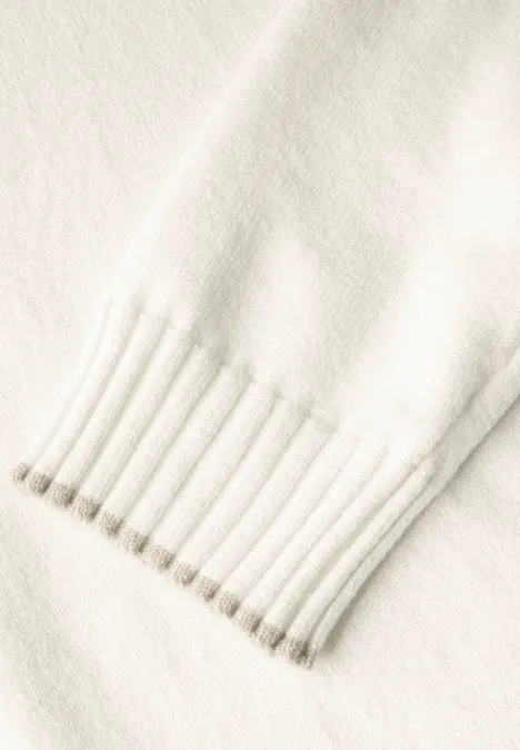 Pullover mit Stehkragen cream white melange