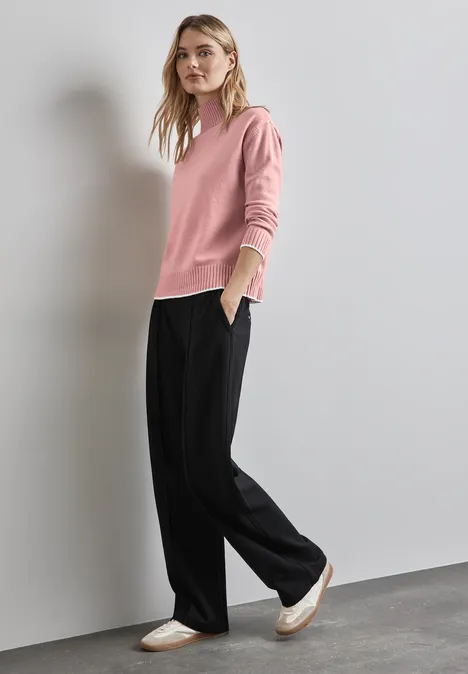 Pullover mit Stehkragen petal rose mel.