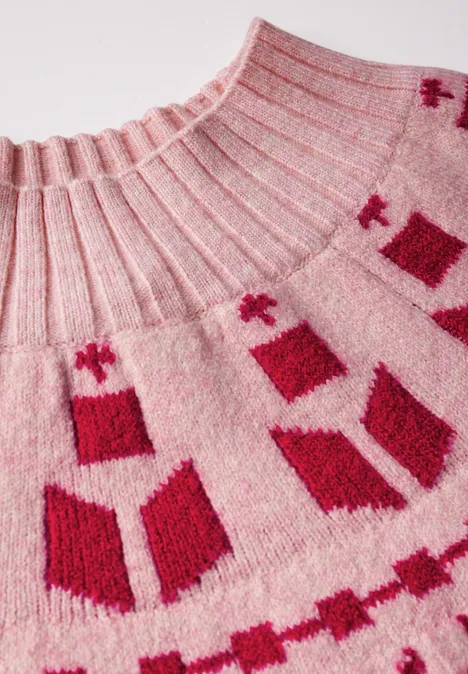 Jaquard Pullover autumn red