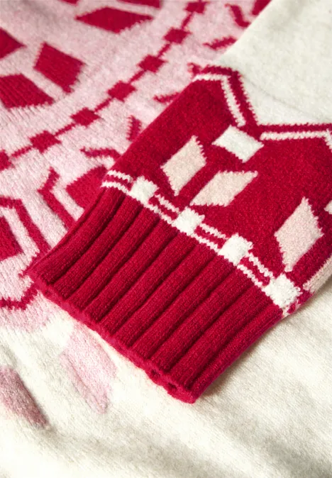 Jaquard Pullover autumn red