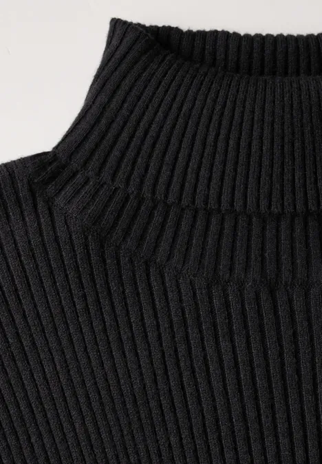 Basic Rollkragen-Pullover Black