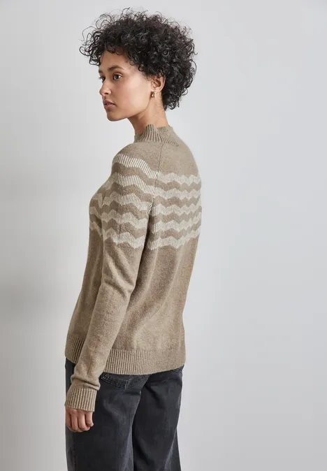 Melange-Look Pullover mocha glow mel.