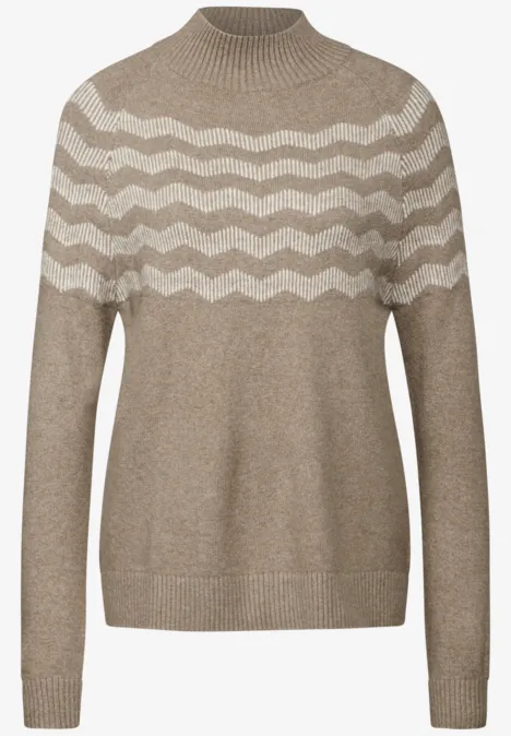 Melange-Look Pullover mocha glow mel.