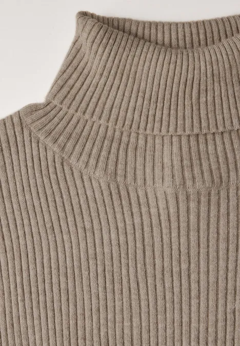 Basic Rollkragen-Pullover mocha glow mel.