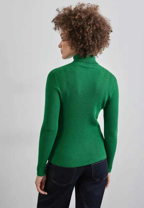 Basic Rollkragen-Pullover vibrant green