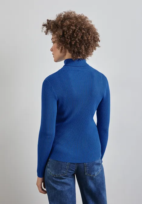 Basic Rollkragen-Pullover odyssey blue
