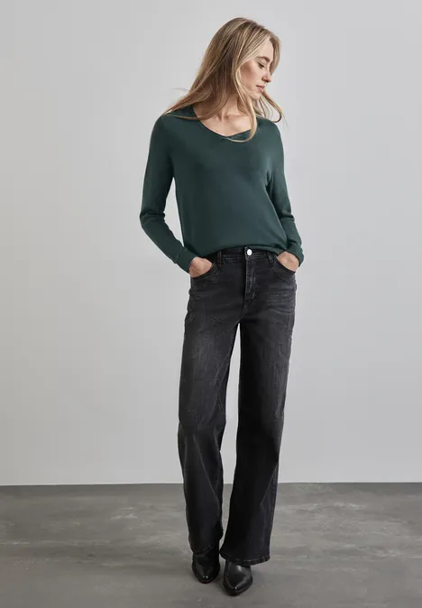 Feinstrickpullover dark forest green