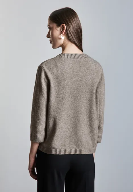 Strickpullover mit Rundhals breezy beige mel.