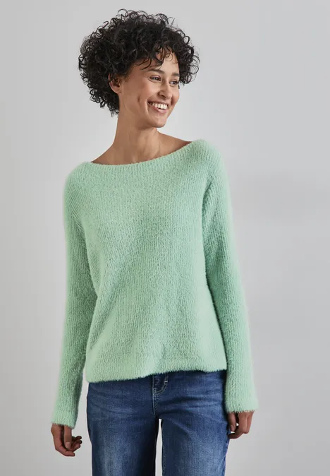 Federgarn-Pullover light sunlit green