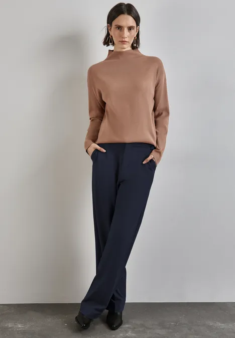 Basic Feinstrickpullover rich mocha mel.