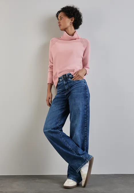 Pullover mit Stehkragen petal rose mel.