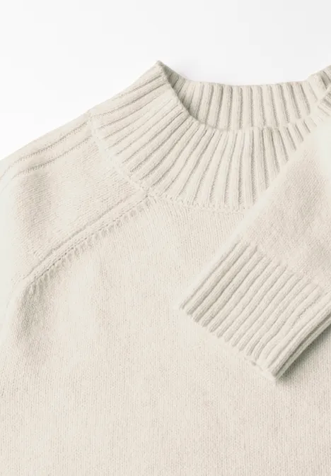 Pullover mit Stehkragen cream white melange