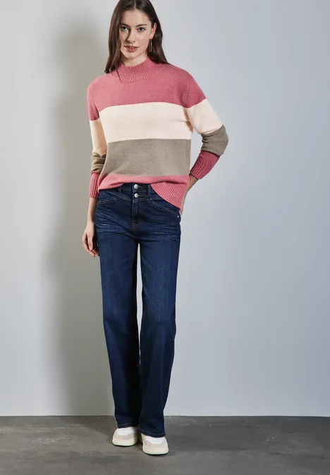 Gestreifter Pullover sugar coral mel.