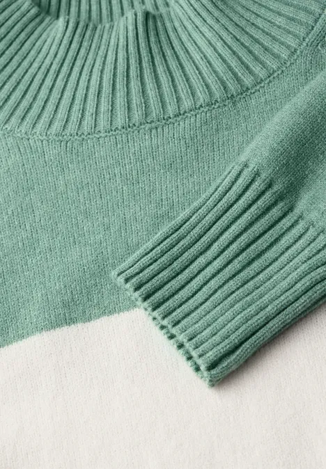 Gestreifter Pullover sunlit green mel.