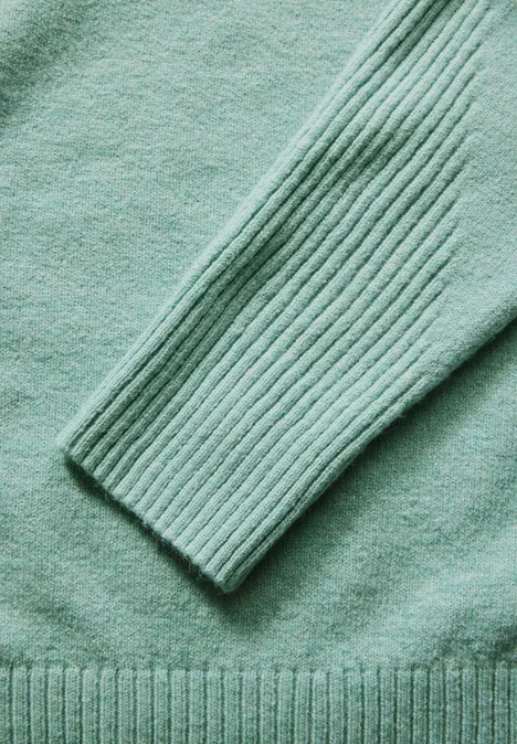 Strukturmix-Pullover sunlit green mel.