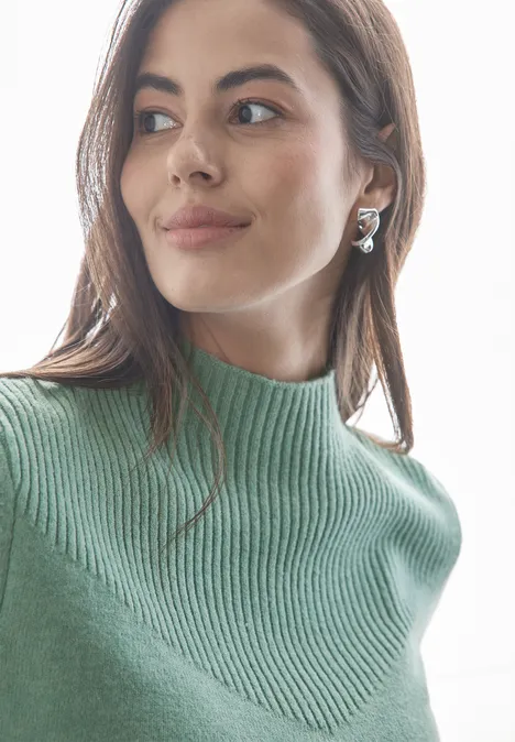 Strukturmix-Pullover sunlit green mel.