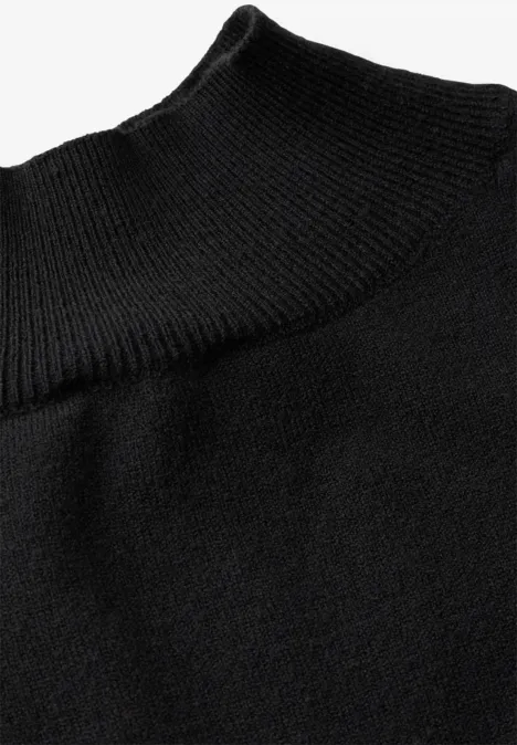 Kurzer Turtleneck-Sweater Black