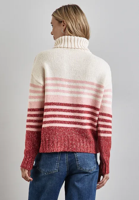 Gestreifter Strickpullover petal rose