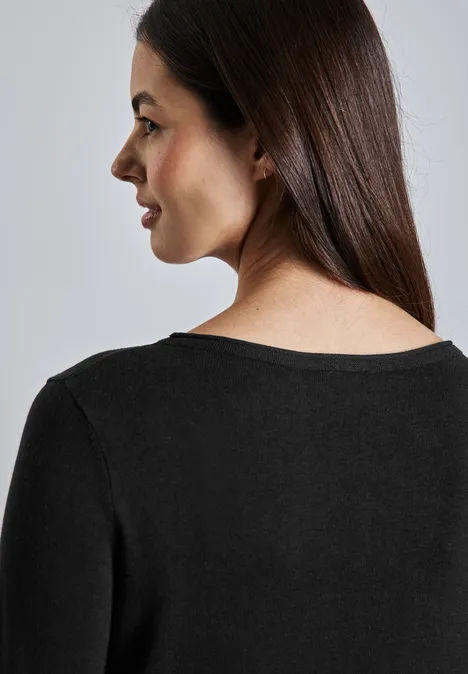 Weicher Strickpullover Black