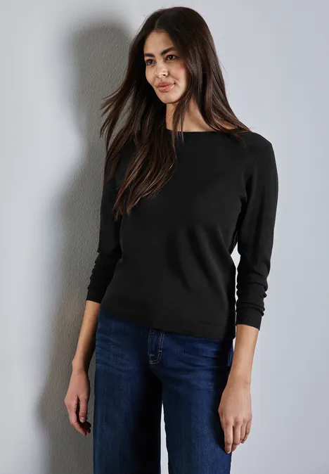Weicher Strickpullover Black